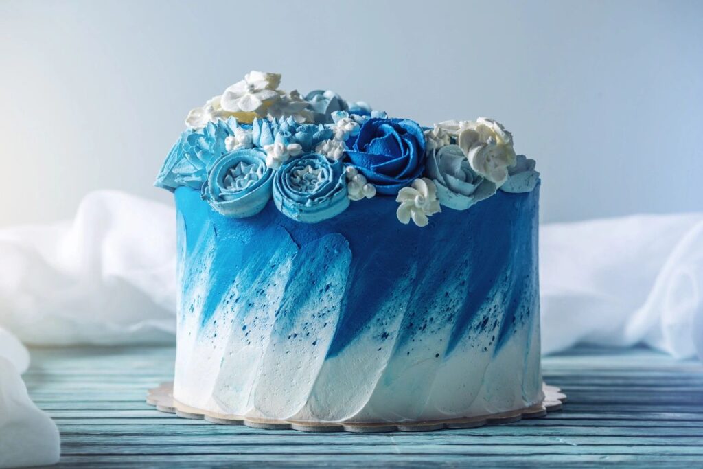 Blue birthday cake